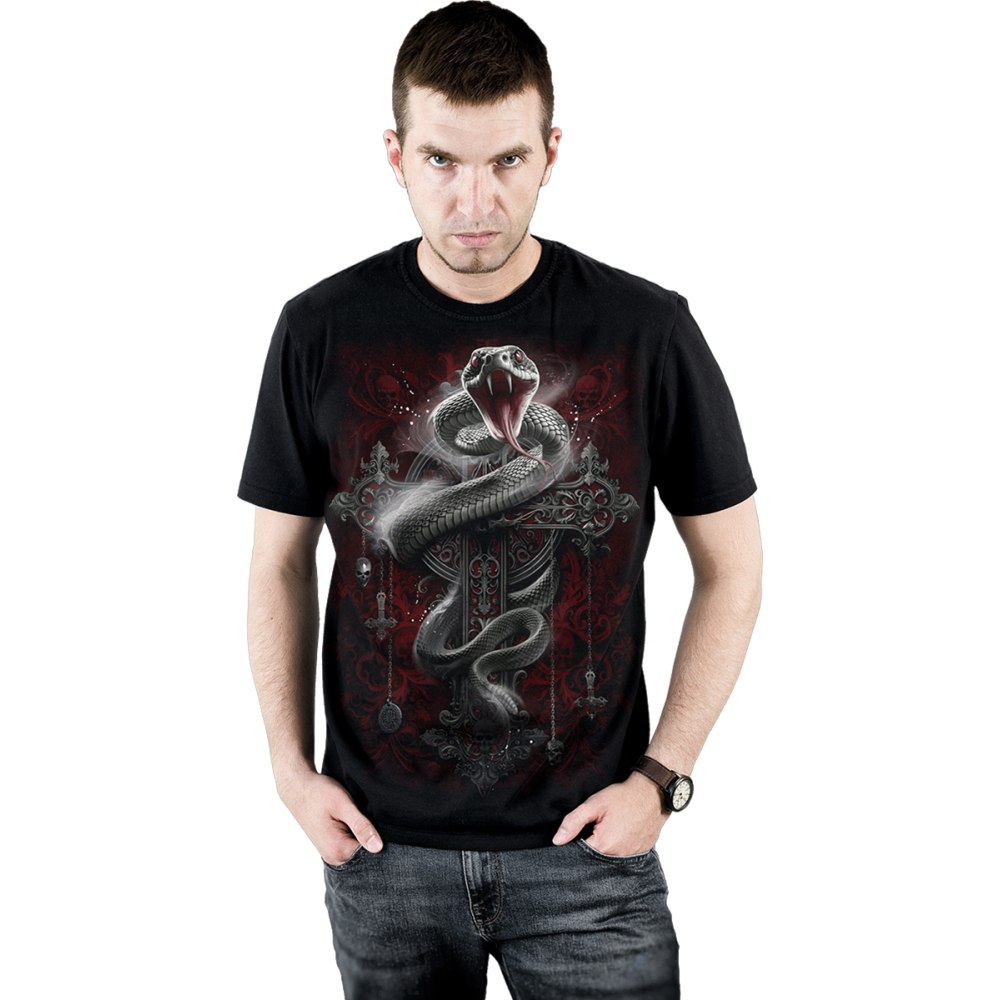 Spiral - Gothic Serpent Heren T-shirt - Zwart